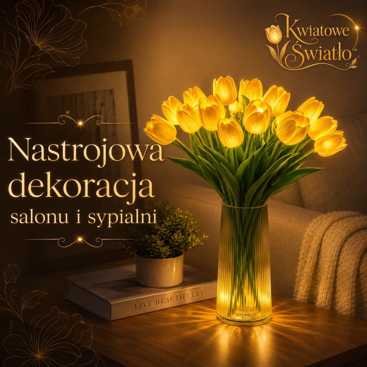 Kwiatowe Światło™ – świecący bukiet tulipanów